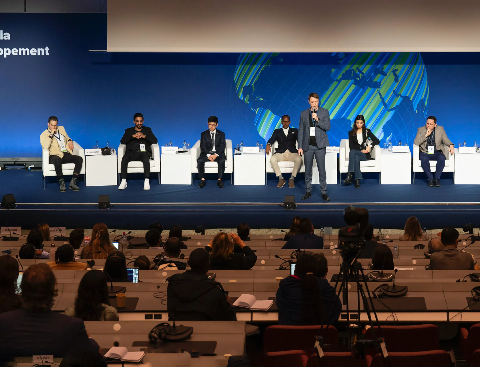 Andreas Kopysov speaking at Global Forum on Migration & Development